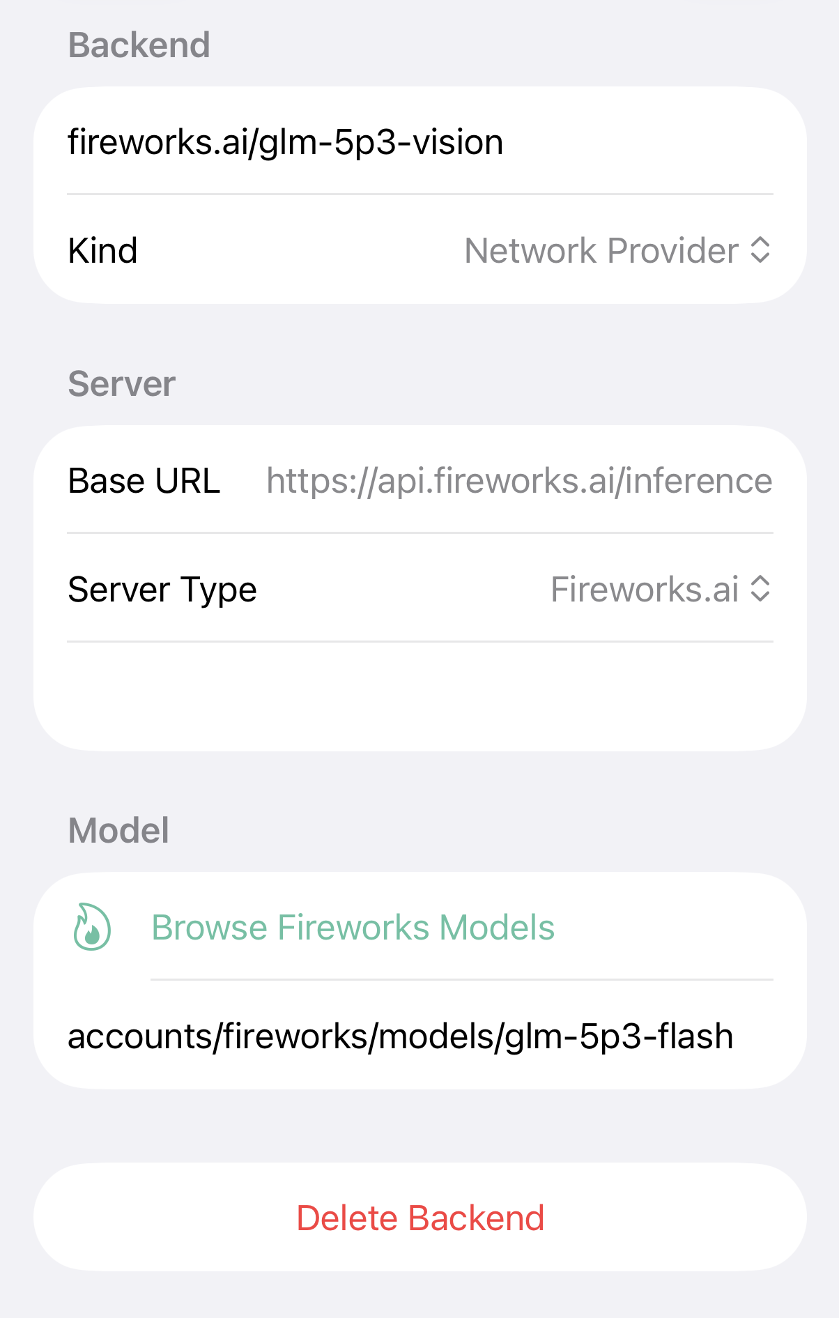 Configuring a network backend in HollmChat